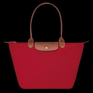 Red Longchamp Le Pliage Bag (Medium-Long)